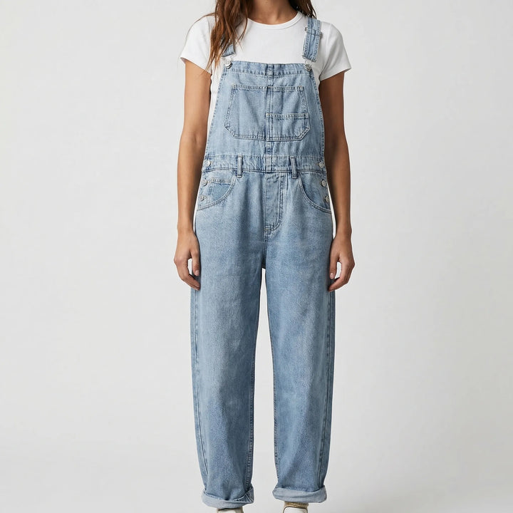Dunaway - Relaxed Fit Denim Bib Overalls