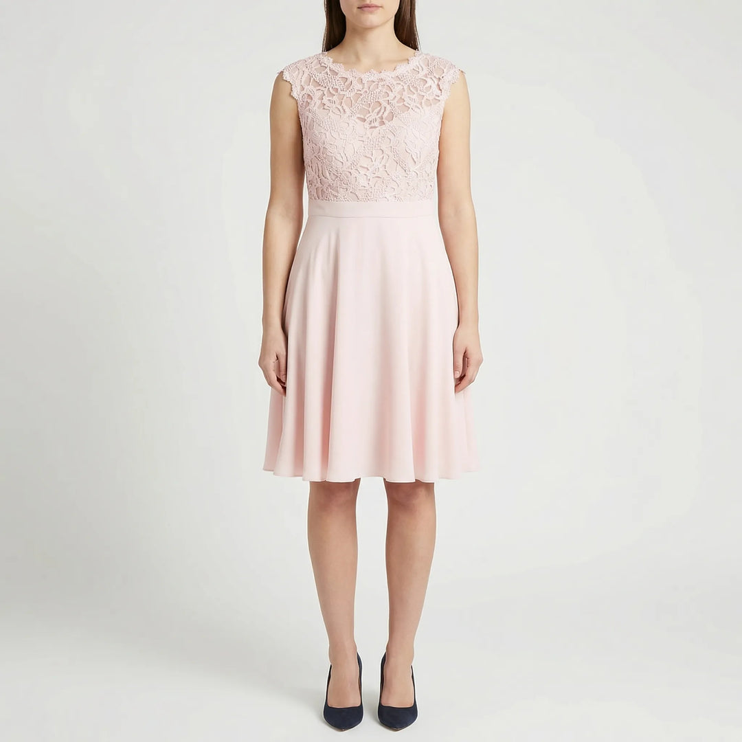 Elegara - Lace Bodice Sleeveless Mini Dress