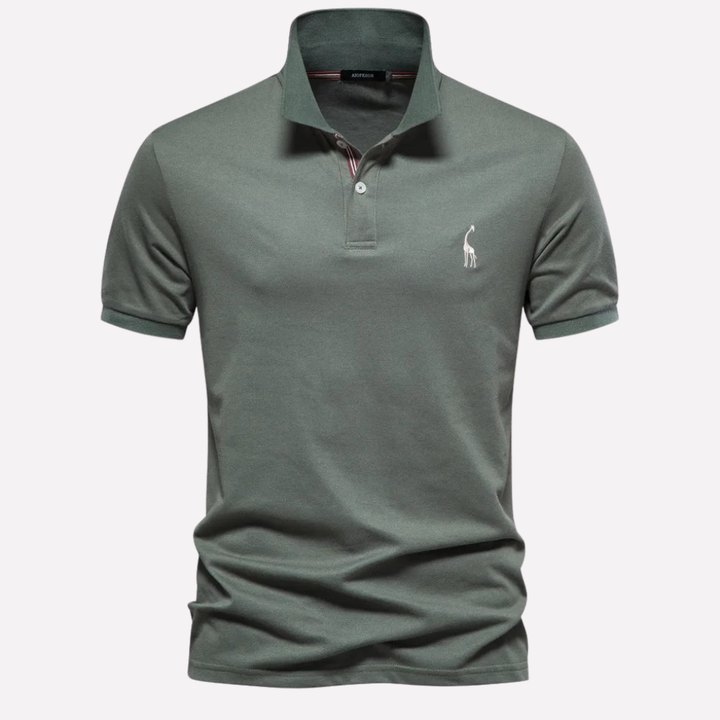 Luxe Puuvilla Polo Miehille Peura Kirjailulla