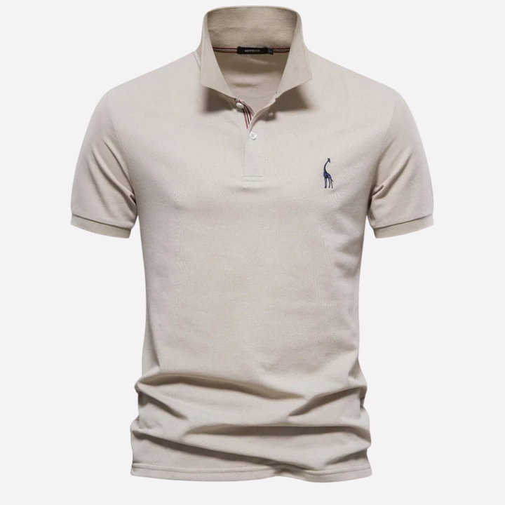 Luxe Puuvilla Polo Miehille Peura Kirjailulla