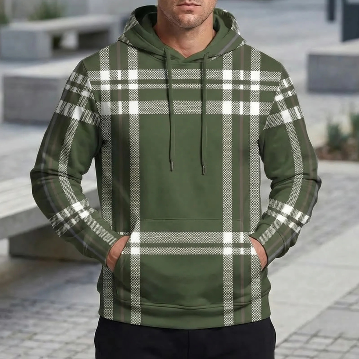 Ruudullinen Pullover Huppari Miehille