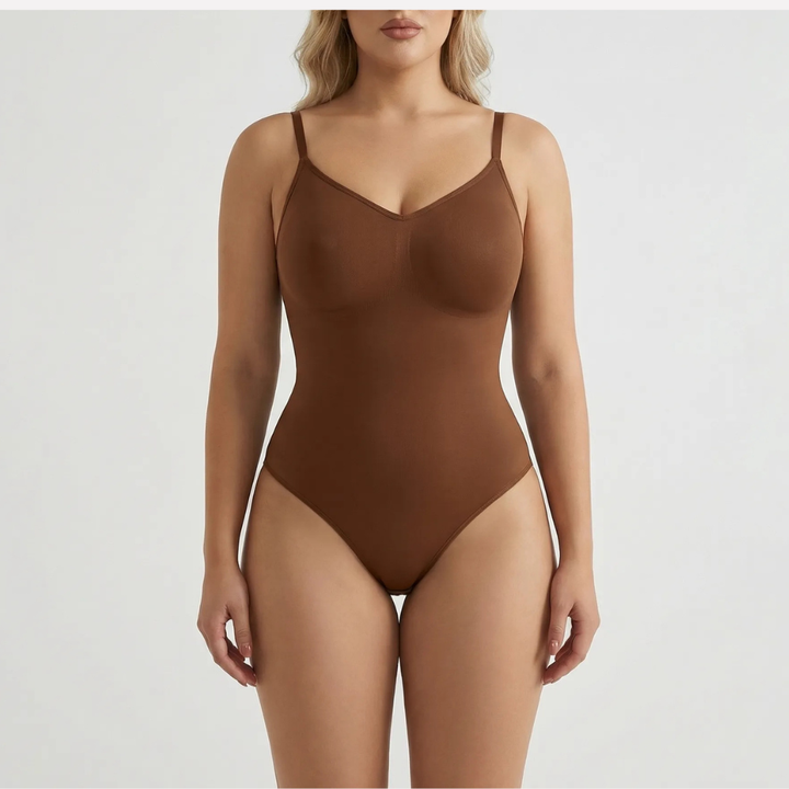 Saumaton vartalonmyötäinen spaghetti-hihnainen bodysuit