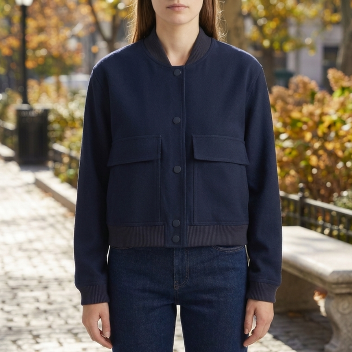 Lyhyt Casual Bomber Takki Naisille