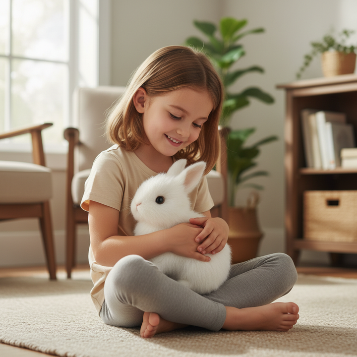 BunnyLoom-interaktiivinen pehmolelu | Lelu, jossa realistinen hyppivä kani lapsille