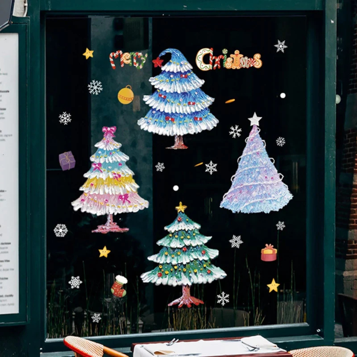 Festivelle - Reusable Festive Window Cling Set
