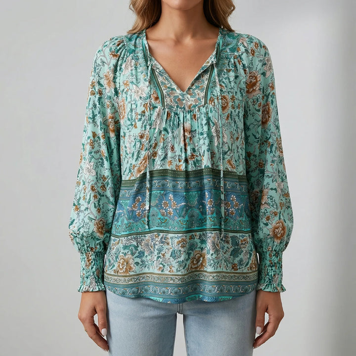 Florindra - Floral Print Boho Blouse