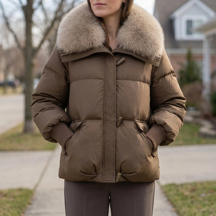 Flurova - Quilted Puffer Jacket With Fur Collar