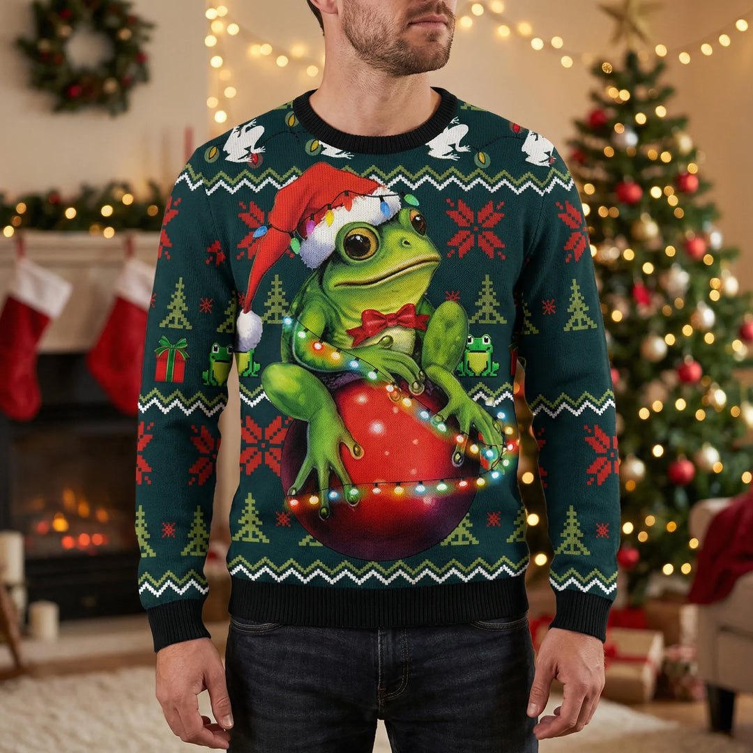 Frogliday - Festive Frog Graphic Holiday Sweater