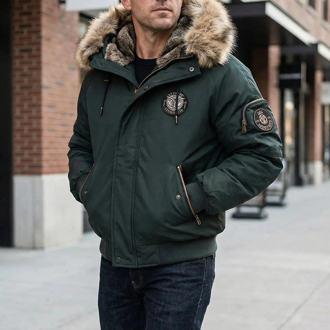 Frostlux - Padded Bomber Jacket With Faux-Fur Hood