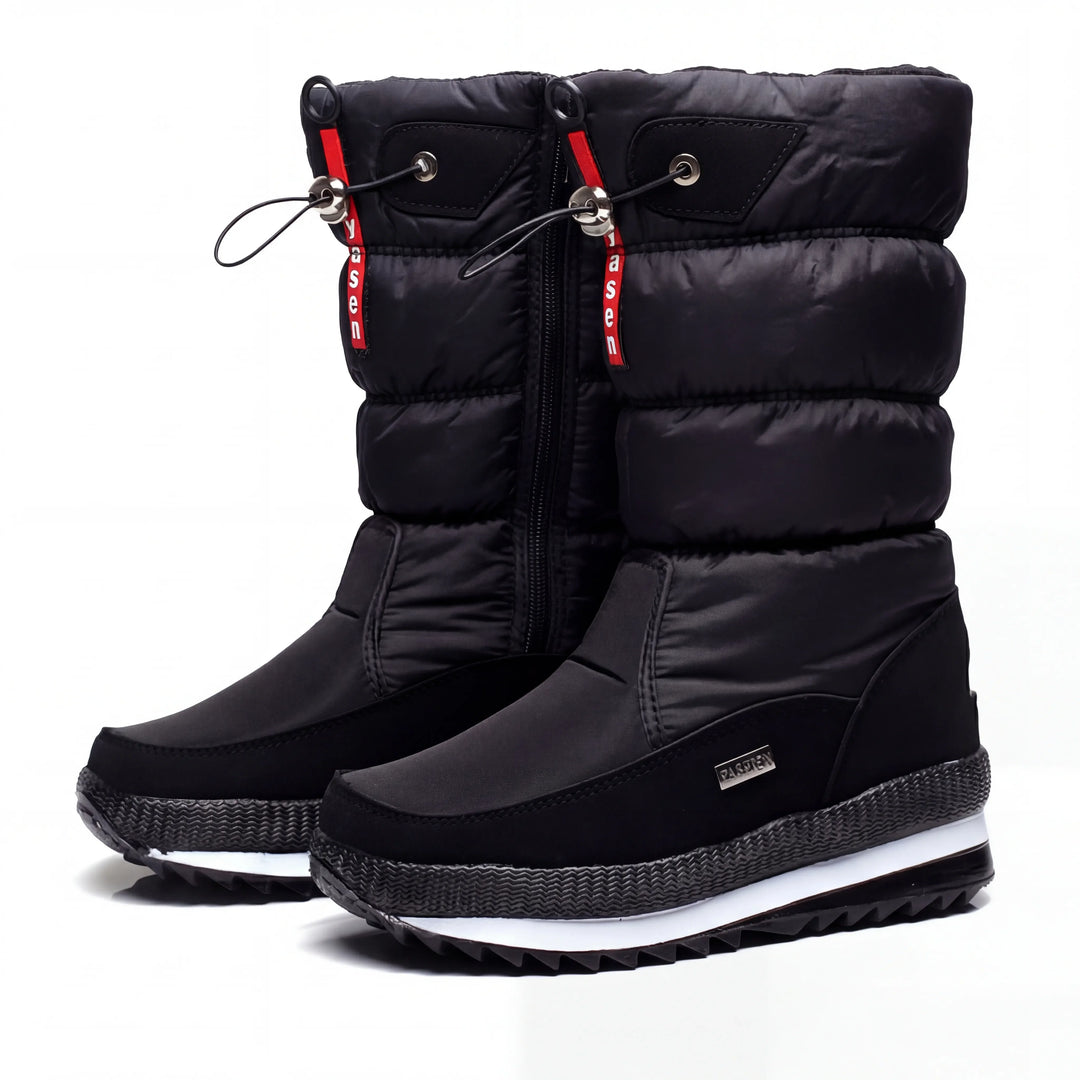 Frozvelle - Quilted Mid-Calf Slip-On Winter Boot