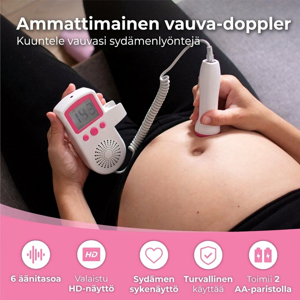 Sikiön sykemittari ultraäänellä ja LCD-näytöllä