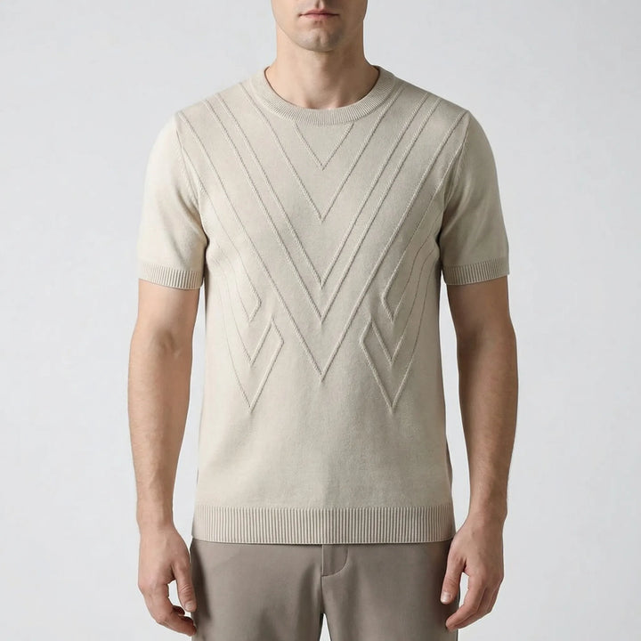 Geovex - Short Sleeve Geometric Knit Top