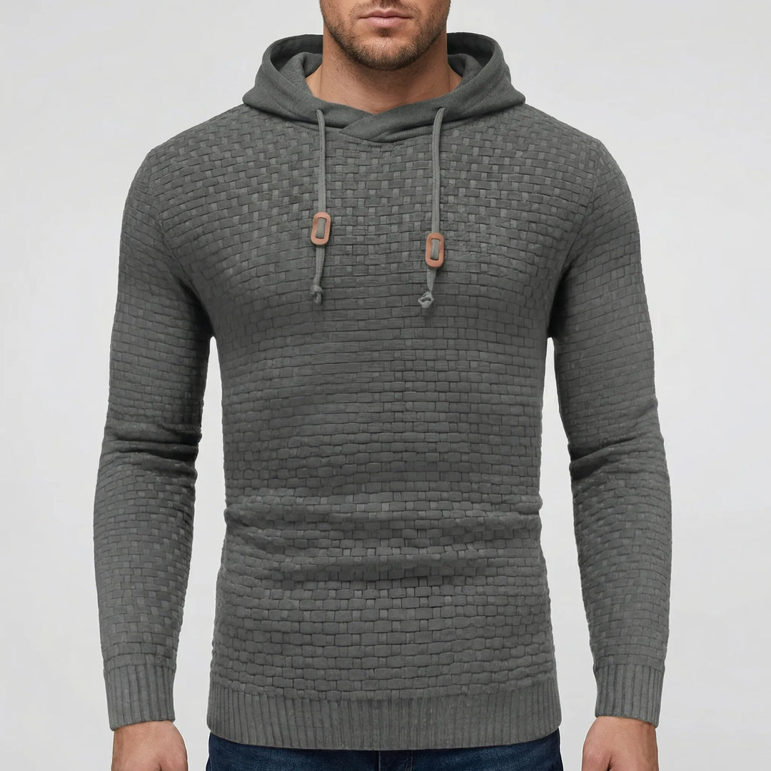 Grovelix - Pullover Hoodie With Waffle Texture