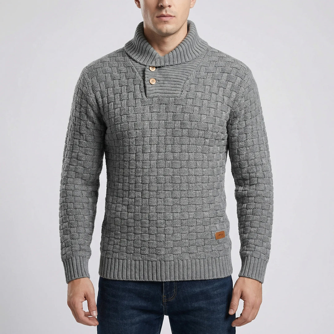 Halvern - Half-Collar Button-Up Men's Sweater