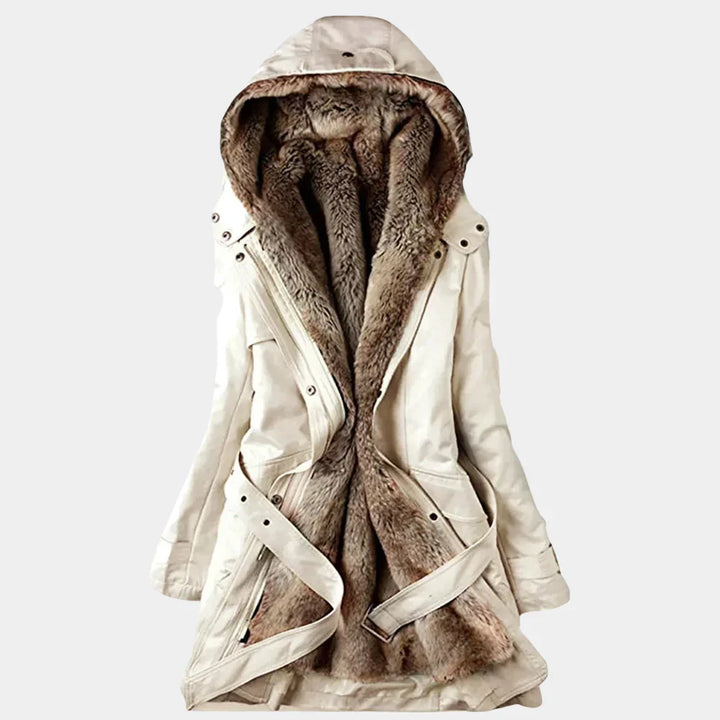 Vyöllinen huppuparka naisille