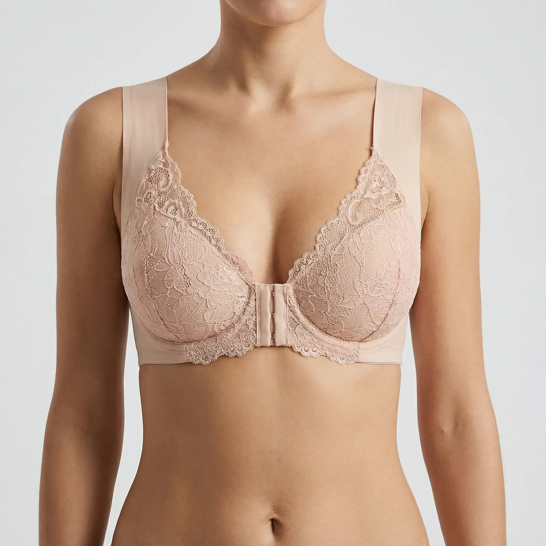 Laceva - Wireless Front-Closure Lace Bra Set