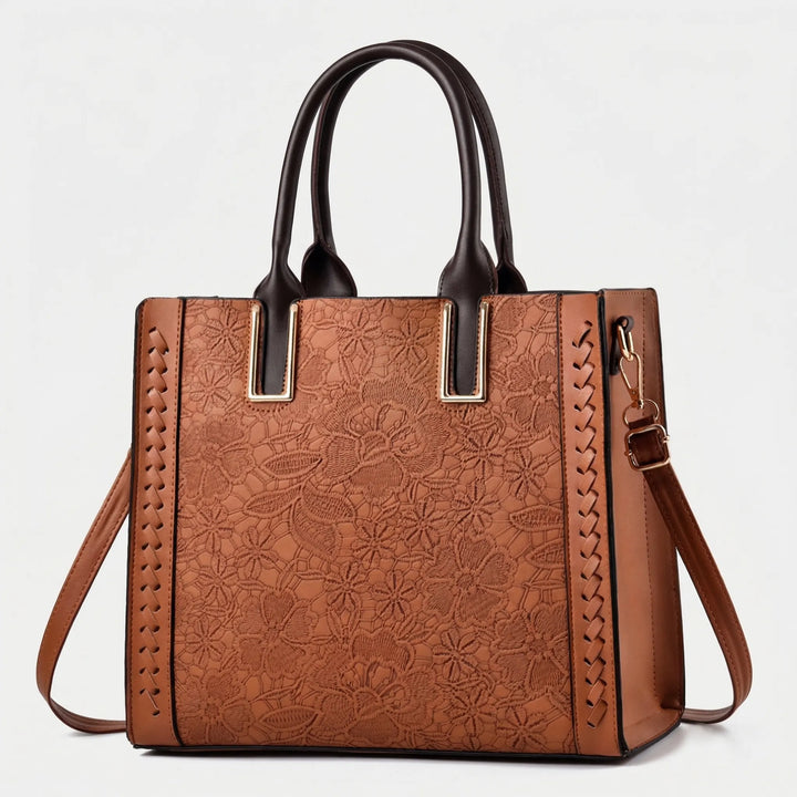 Luxorra - Structured Tote With Embossed Floral Detail
