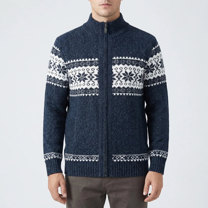 Norwick - Fair Isle Zip-Up Knit Cardigan