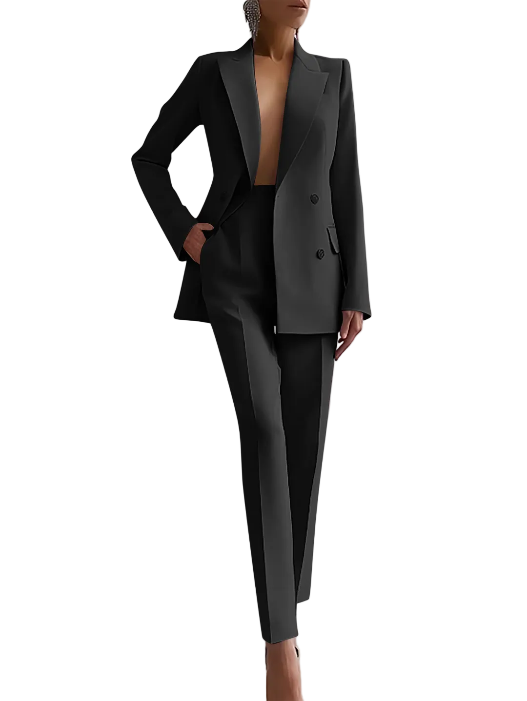 Elegantti Kaksiosainen Blazer Setti Naisille