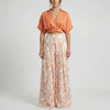 Puffi-hihainen Crop Top Ja Palazzo Housut Setti