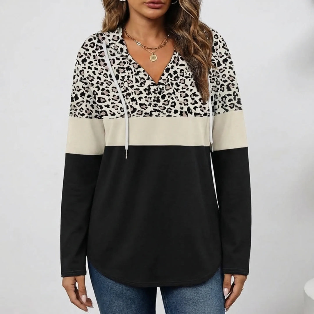 Plaidora - Long Sleeve Plaid Print Hoodie