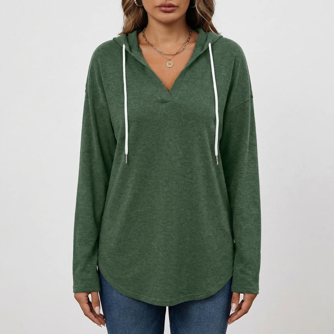 Plaidora - Long Sleeve Plaid Print Hoodie