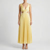 Hihaton Pleated Maxi Mekko Leikatuilla Vyötäröllä