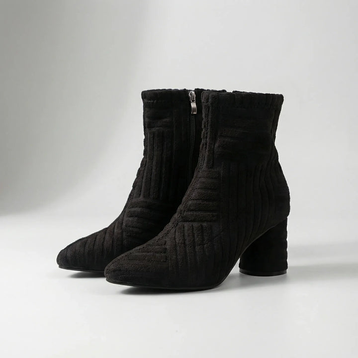 Poyntex - Pointed Toe Block Heel Ankle Boot