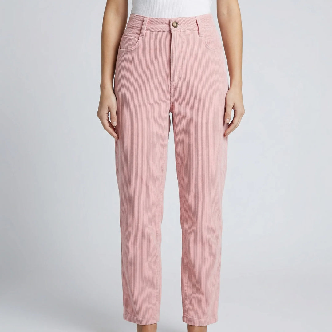 Ridgelle - High-Rise Straight-Leg Corduroy Pants