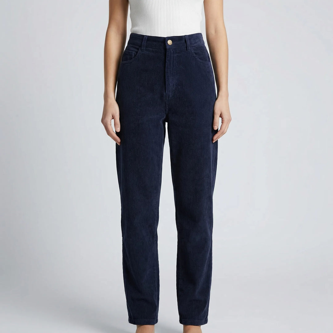 Ridgelle - High-Rise Straight-Leg Corduroy Pants