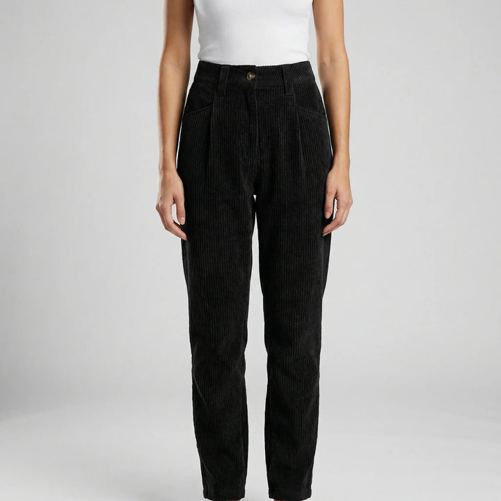 Ridgelle - High-Rise Straight-Leg Corduroy Pants