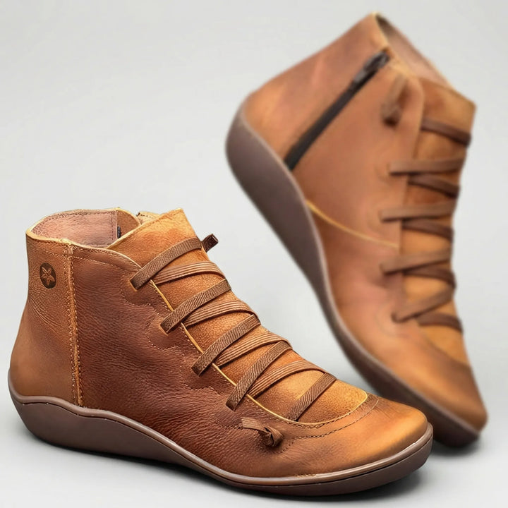 Romvela - Lace-Up Pointed Toe Ankle Boot