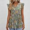 Flutter Sleeve V-kaula Blouse