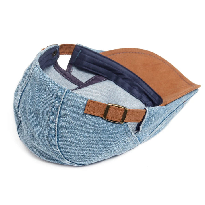 Miesten lippalakki | Retro-denim newsboy-lakki
