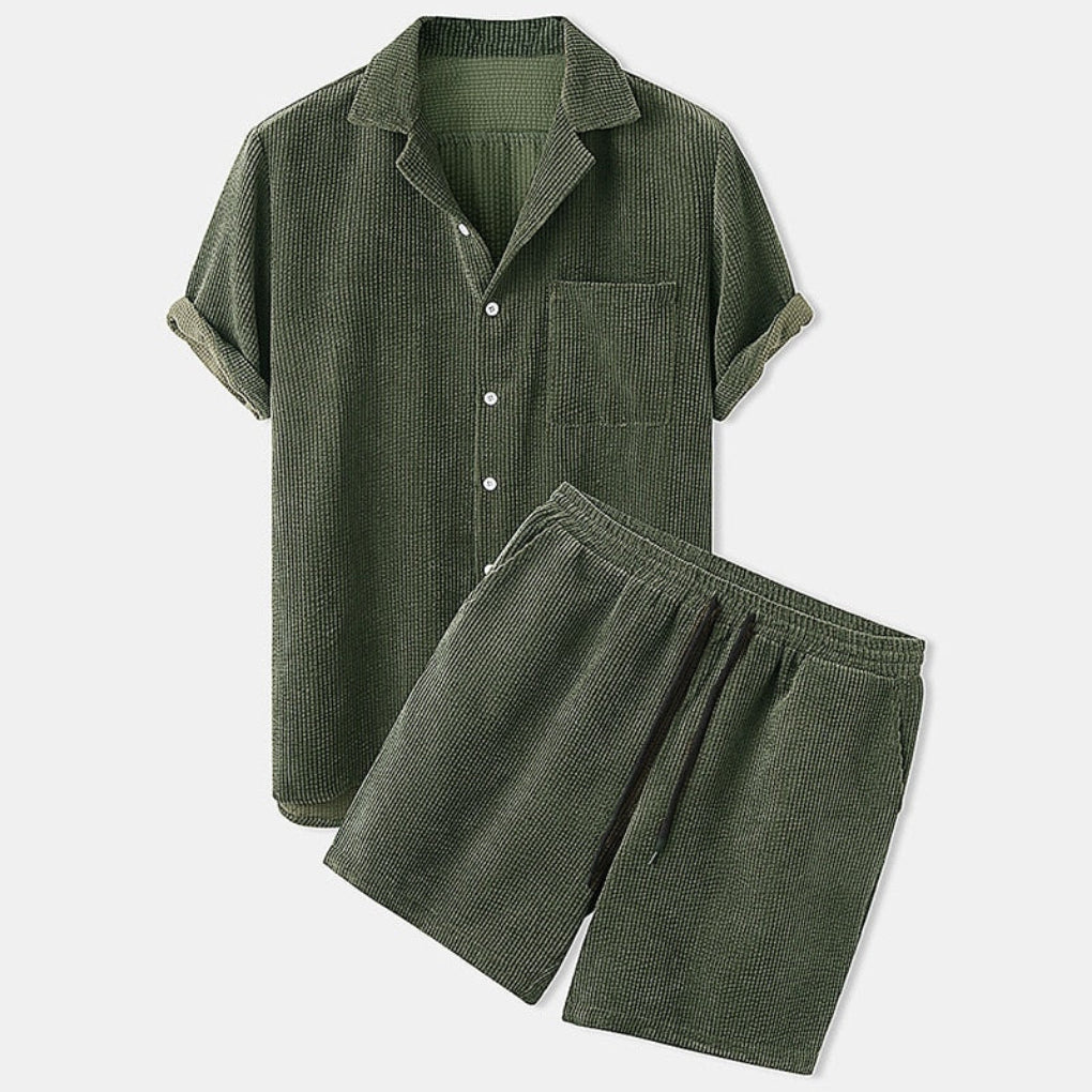 Ribbed Kesävaate Setti Miehille
