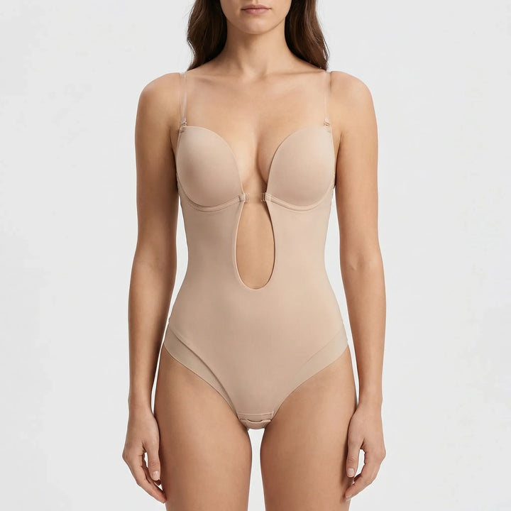 Sculvera - Deep V-Neck Backless Body Shaper