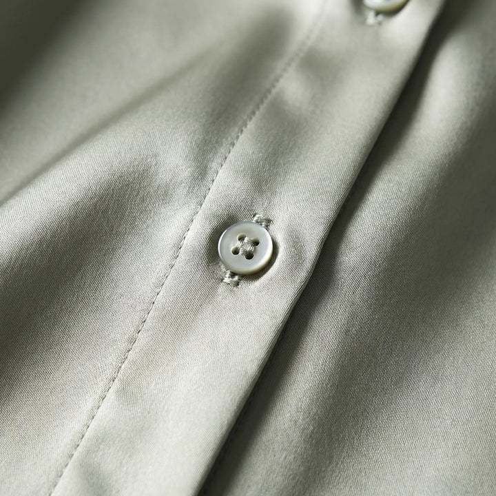 Silquen - Loose Button-Up Long Sleeve Blouse