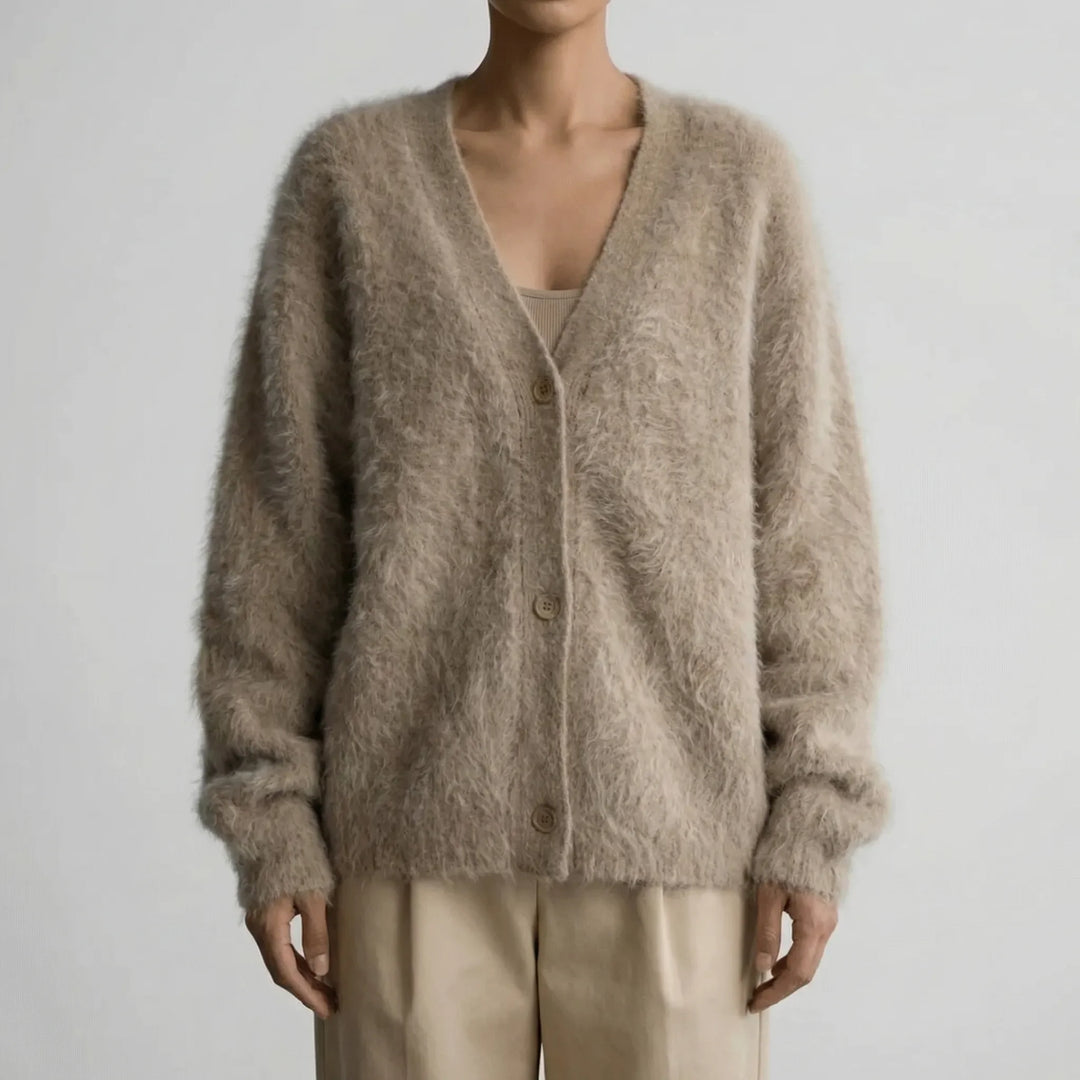 Softrelle - V-Neck Button-Front Women's Cardigan
