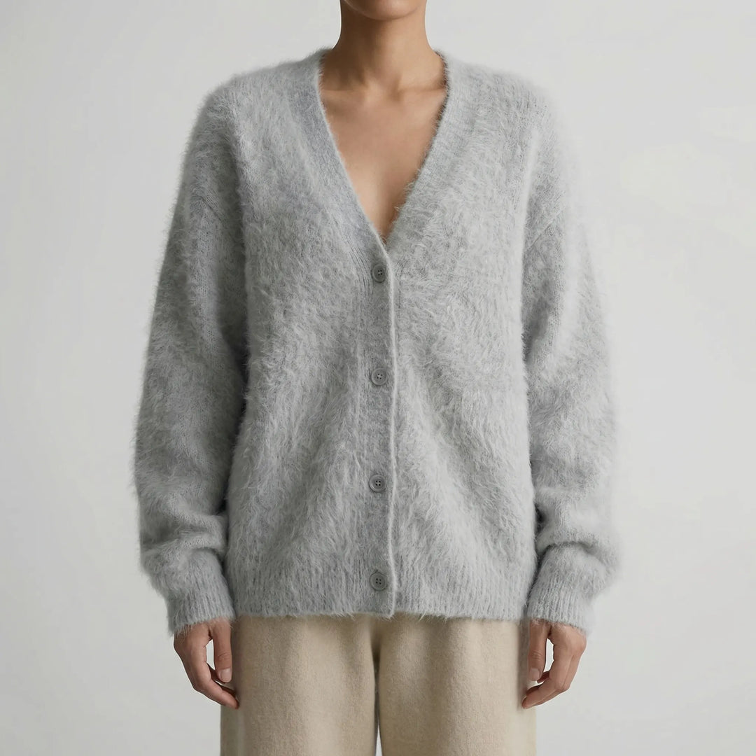 Softrelle - V-Neck Button-Front Women's Cardigan