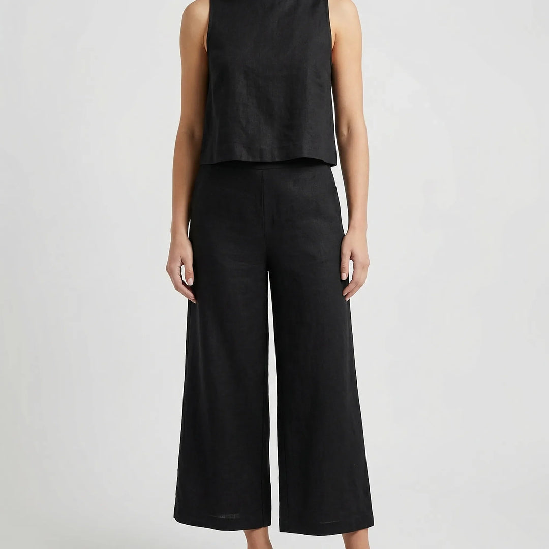 Soltaire - Sleeveless Top And Wide-Leg Trouser Set