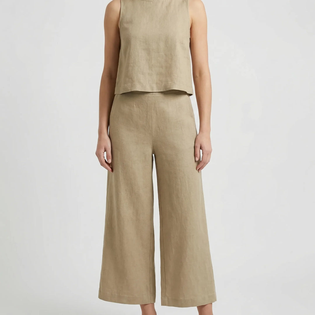 Soltaire - Sleeveless Top And Wide-Leg Trouser Set