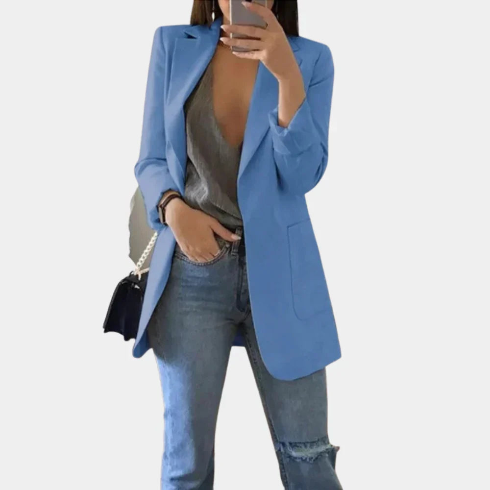 Pitkä Slim Fit Blazer Naisille