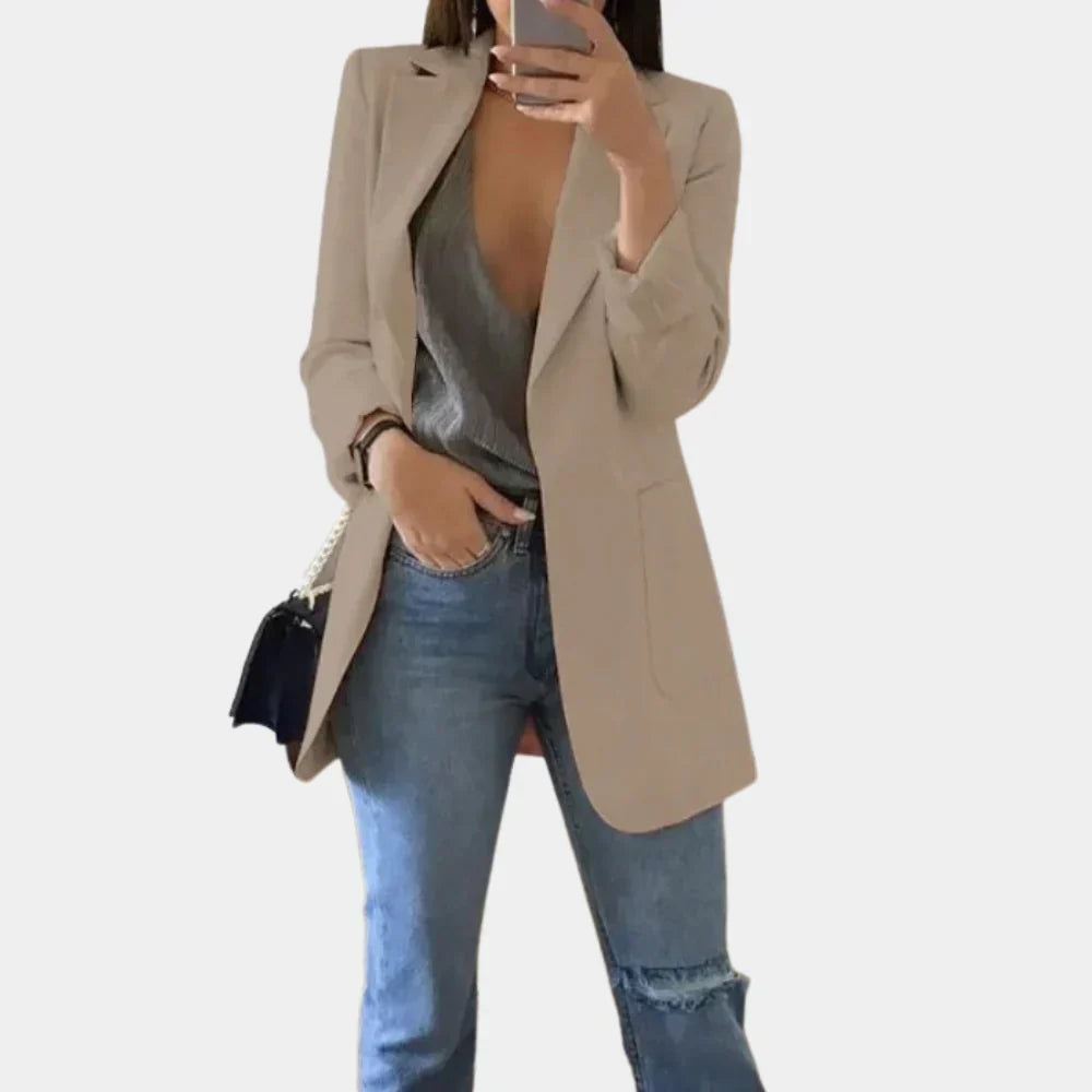 Pitkä Slim Fit Blazer Naisille