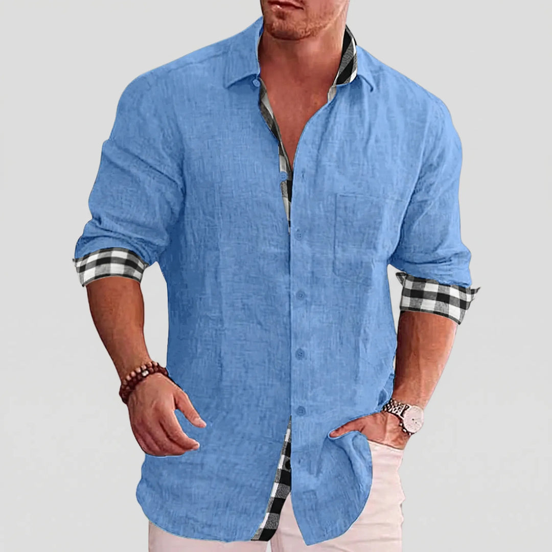 Stradell - Long Sleeve Button-Front Casual Shirt