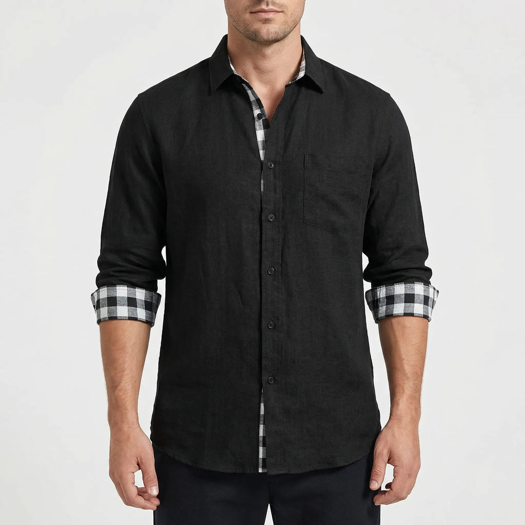 Stradell - Long Sleeve Button-Front Casual Shirt