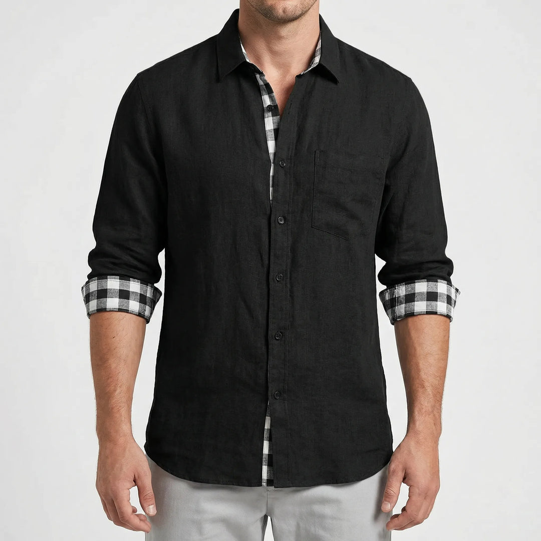 Stradell - Long Sleeve Button-Front Casual Shirt