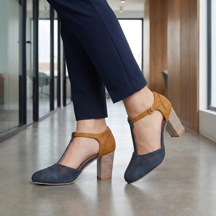 Strappella - T-Strap Block Heel Dress Shoe