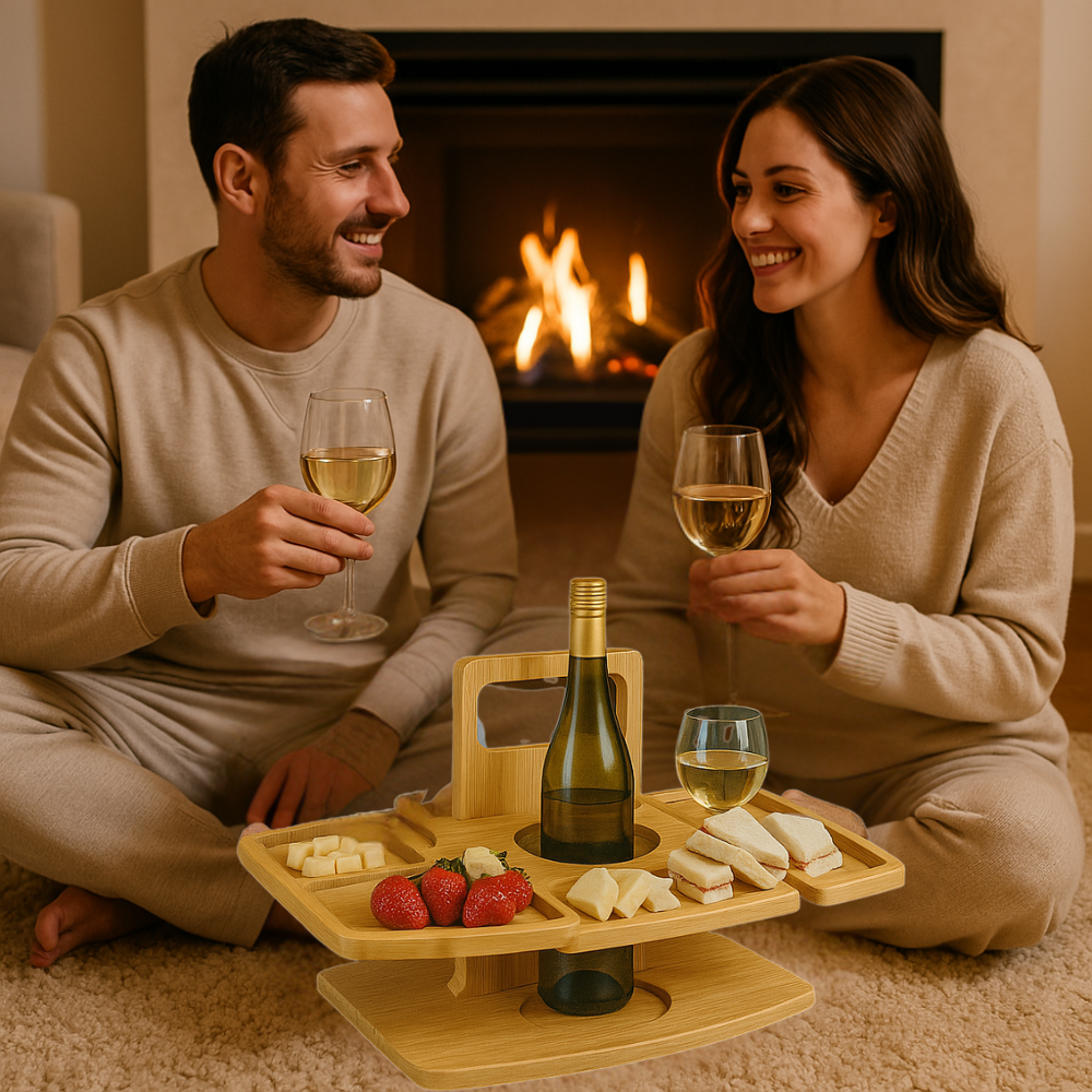 Kannettava puinen piknikpöytä – WineNest