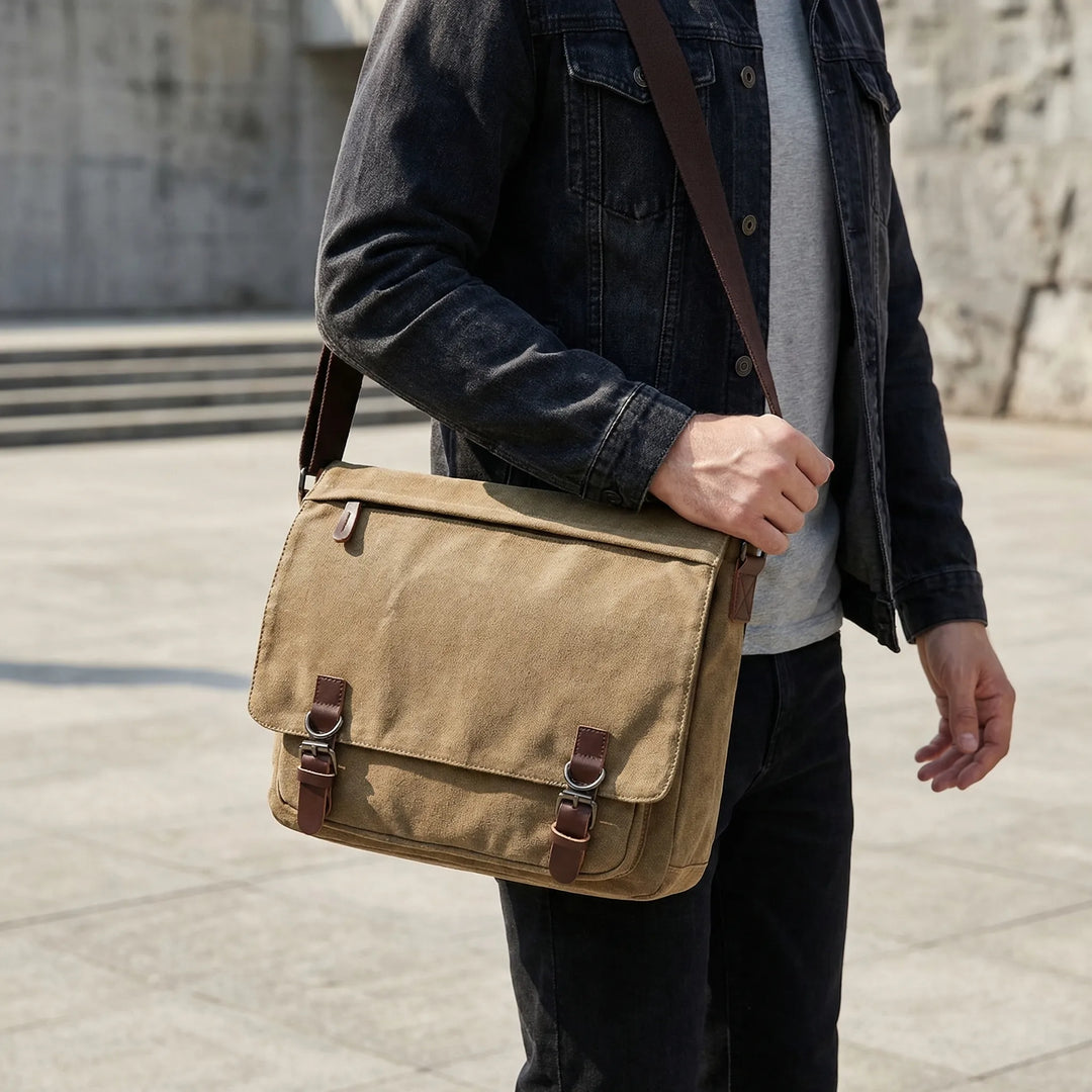 Traveaux - Adjustable Strap Canvas Messenger Bag