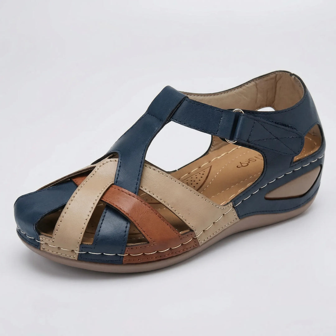 Trestova - Vintage-Style Closed-Toe Wedge Sandal